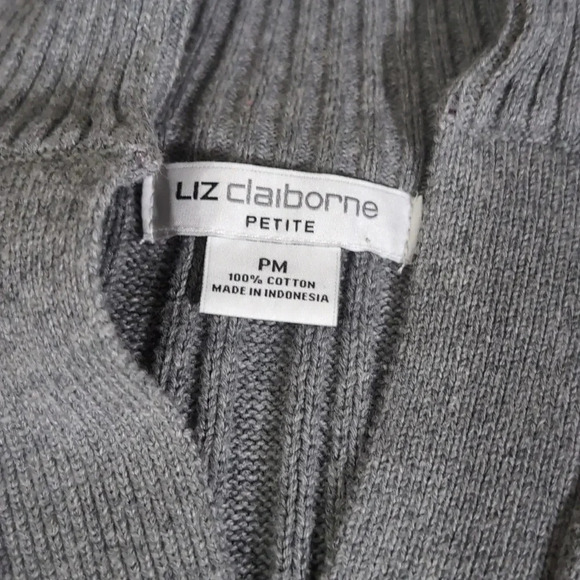 Liz Claiborne Grey Cotton Sweater - Picture 5 of 6